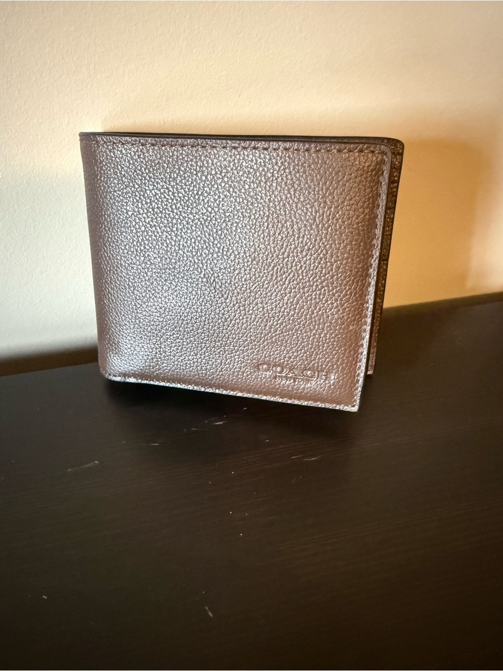 Coach Men’s 3-in-1 Brown Pebbled Leather Bi-Fold Wallet